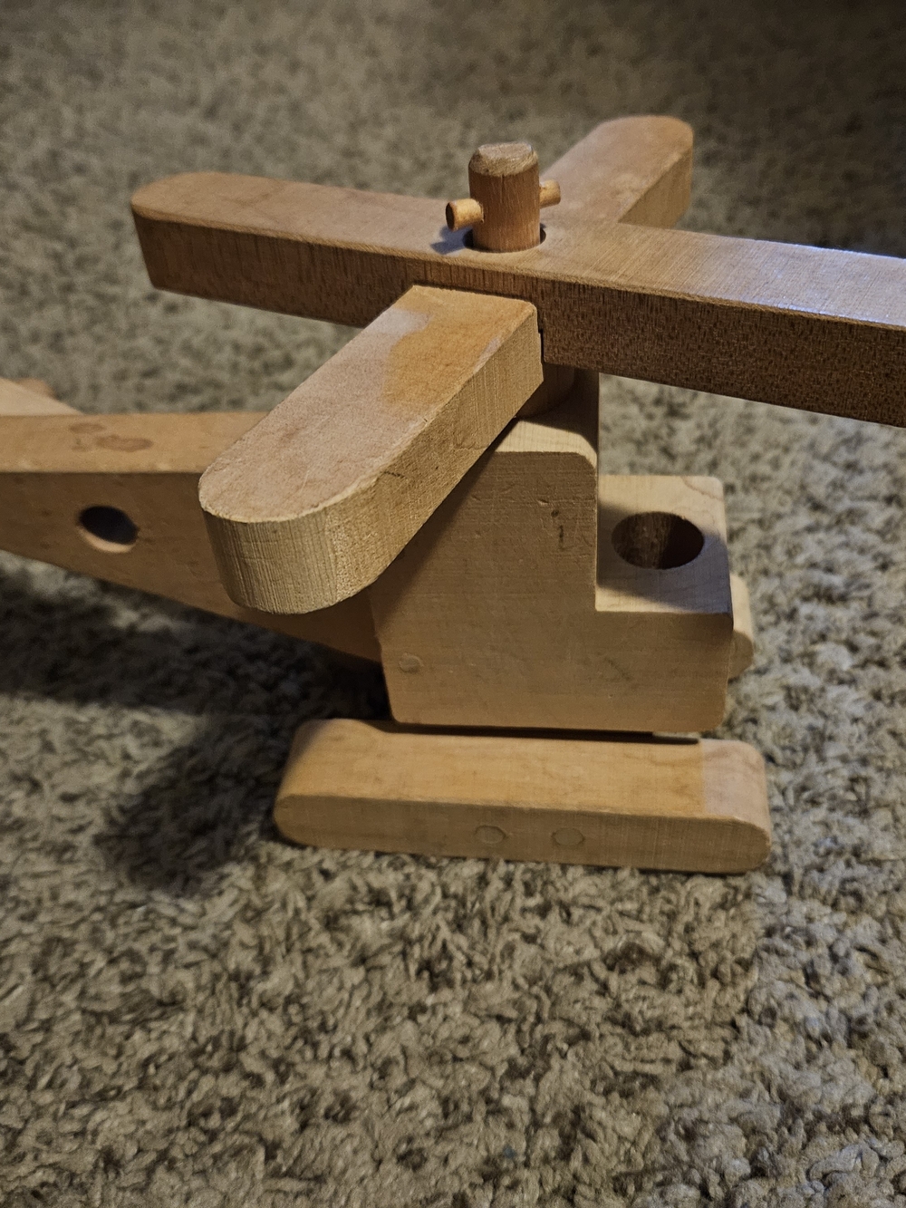 Wooden Toy Helicopter - Natural Wood Color